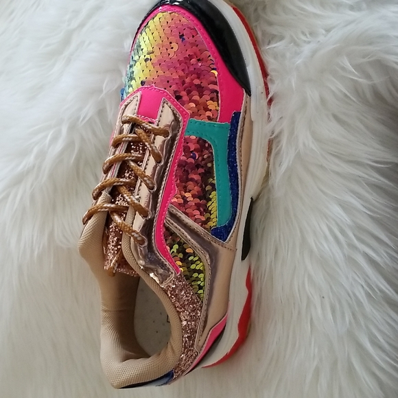 🇺🇲🌌🌈Glitter Bomb SneakersSize 8 and 8.5 available footwear YOKI - Picture 15 of 16